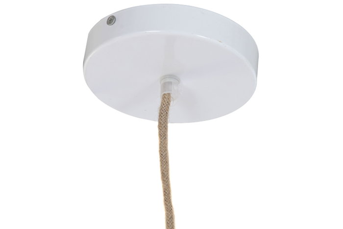 DKD Home Decor Lámpara de Techo de Yute y Metal Bordado Crudo