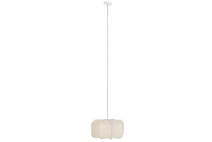 DKD Home Decor Lámpara de Techo de Yute y Metal Bordado Crudo