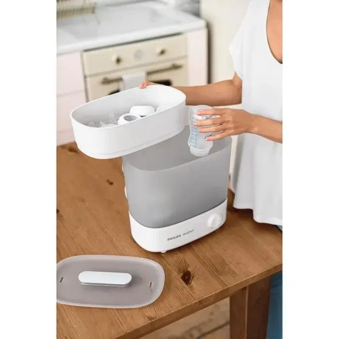 Philips Avent SCF291/00 Esterilizador Electrónico 4 en 1 + Cesto para Platos - Blanco