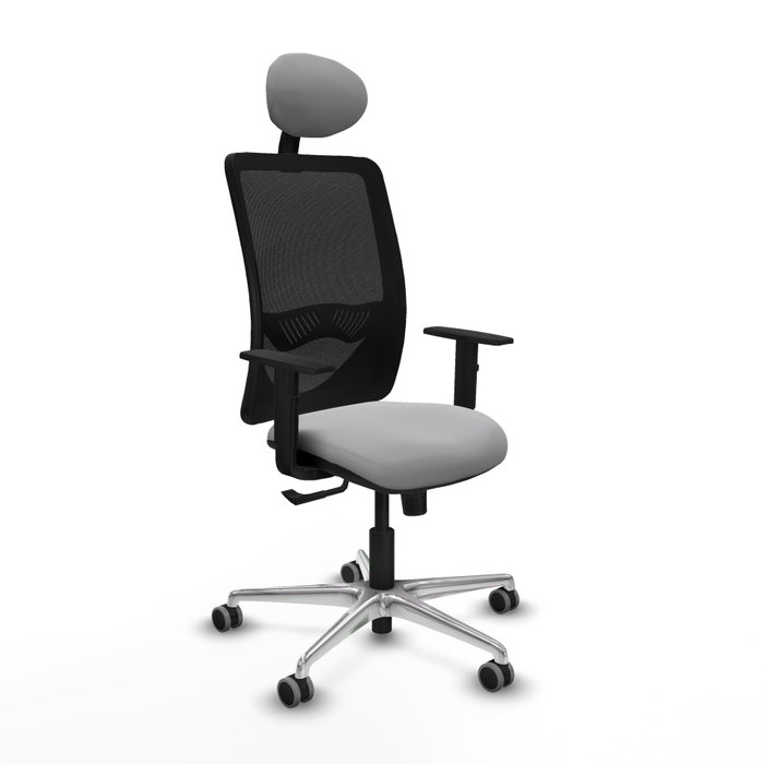 PIQUERAS Y CRESPO Silla de oficina Zulema con mecanismo Sincro, Gris claro y Negro PIQUERAS Y CRESPO Silla de oficina Zulema con mecanismo Sincro, Gris claro y Negro