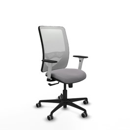PIQUERAS Y CRESPO Silla de oficina Zulema con mecanismo Sincro, Gris y Blanco