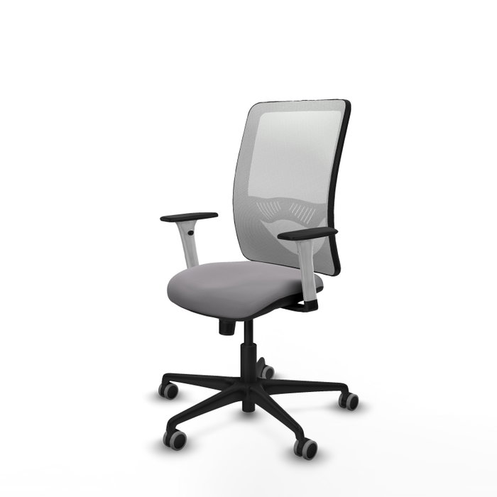 PIQUERAS Y CRESPO Silla de oficina Zulema con mecanismo Sincro, Gris y Blanco