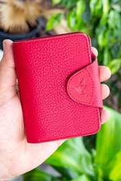 Zoozie Bags Tarjetero de Piel Genuina Rojo 8.5x2x11 cm