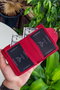 Zoozie Bags Tarjetero de Piel Genuina Rojo 8.5x2x11 cm