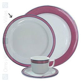 MAROC Plato Postre Burdeos, 21 cm, Vajilla (Set de 6)