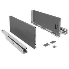 HERRAJES ALK Cajón QUBE H90 Antracita 550mm Extracción Total Cierre Amortiguado 1383.208