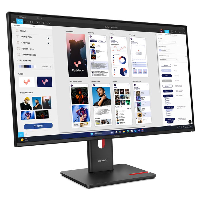 Lenovo ThinkVision T32UD-40 Monitor 31.5" (80 cm) 4K Ultra HD UHD 3840x2160 IPS LCD, USB-C 100W, HDR10, HDMI/DP, Negro