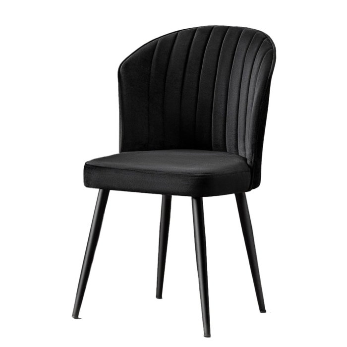 Hanah Home Rubi Black Juego de Sillas Elegantes y Cómodas para Comedor o Salón, Material MDF y Poliéster, Color Negro, 52x42x85 cm