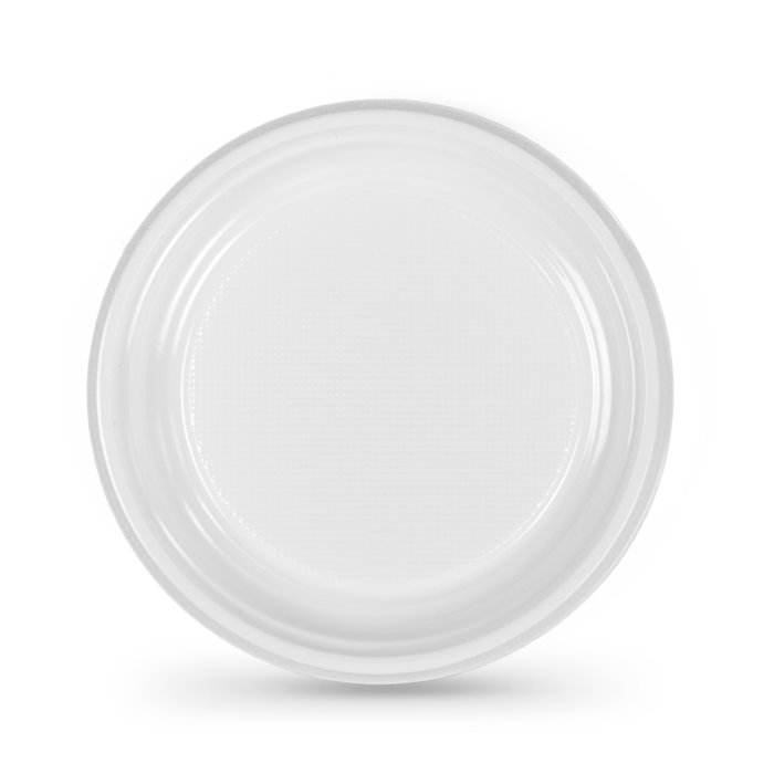 Algon Plato de Plástico Rojo, Económico, Pack de 12 unidades, Diámetro 20.5 cm (22.6 x 3.4 cm) (24 Unidades)