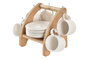 DKD Home Decor Set de Café Classic Porcelain Blanco y Natural de 90ml