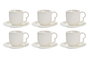 DKD Home Decor Set de 6 Tazas de Café 90ml, Porcelana y Bambú, Blanco/Natural, 15 x 17 x 28.5 cm