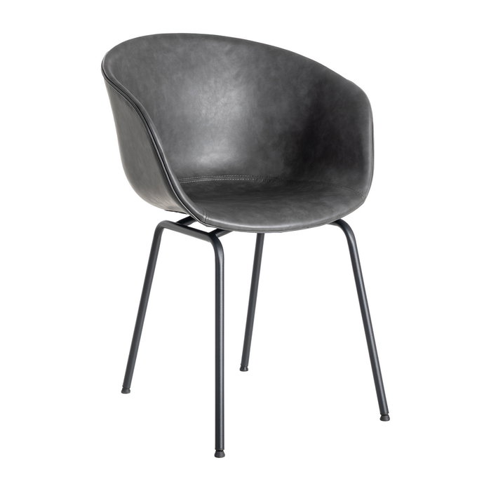 Silla Negro Metal / Simil Piel 59 X 50,50 X 81,50 cm (Set de 2)