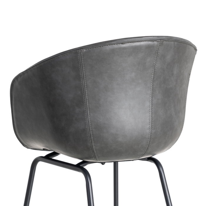 Silla Negro Metal / Simil Piel 59 X 50,50 X 81,50 cm (Set de 2)