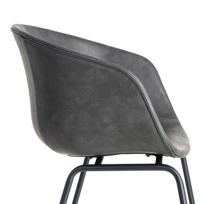 Silla Negro Metal / Simil Piel 59 X 50,50 X 81,50 cm (Set de 2)