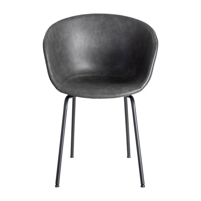 Silla Negro Metal / Simil Piel 59 X 50,50 X 81,50 cm (Set de 2)