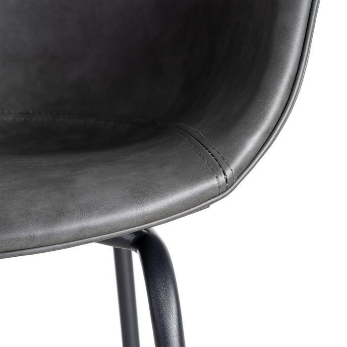 Silla Negro Metal / Simil Piel 59 X 50,50 X 81,50 cm (Set de 2)