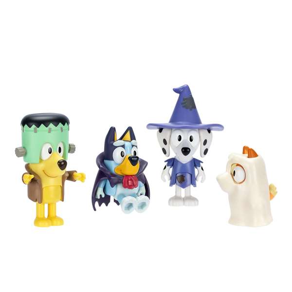 Famosa Bluey Pack de 4 Figuras, Personajes Diferentes Temas, 6 cm