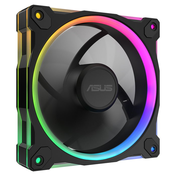 ASUS Prime MR120 ARGB Ventilador para Caja, Pack de 3, 120 mm Negro, PWM, 1600 RPM, 58 CFM, Iluminación LED RGB Multicolor, 21 dB