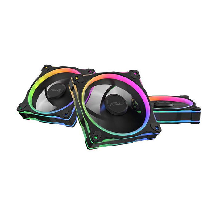 ASUS Prime MR120 ARGB Ventilador para Caja, Pack de 3, 120 mm Negro, PWM, 1600 RPM, 58 CFM, Iluminación LED RGB Multicolor, 21 dB