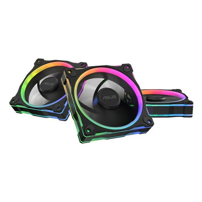 Asus Prime MR120 Fan ARGB Black 3in1 Pack de 3 Ventiladores 12 cm Negro Asus Prime MR120 Fan ARGB Black 3in1 Pack de 3 Ventiladores 12 cm Negro