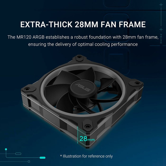 Asus Prime MR120 Fan ARGB Black 3in1 Pack de 3 Ventiladores 12 cm Negro Asus Prime MR120 Fan ARGB Black 3in1 Pack de 3 Ventiladores 12 cm Negro