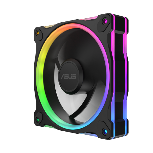 Asus MR120 Fan ARGB Black 3in1 Ventilador para Carcasa de Ordenador, 12 cm, Negro