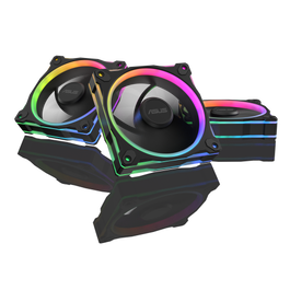 Asus MR120 Fan ARGB Black 3in1 Ventilador para Carcasa de Ordenador, 12 cm, Negro