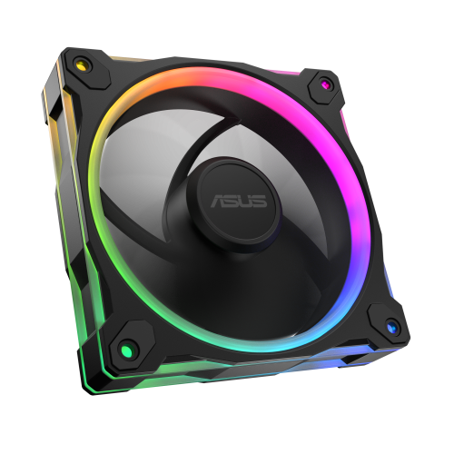 Asus MR120 Fan ARGB Black 3in1 Ventilador para Carcasa de Ordenador, 12 cm, Negro