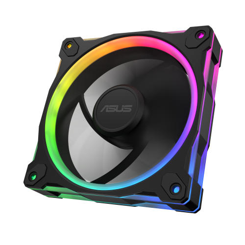 Asus MR120 Fan ARGB Black 3in1 Ventilador para Carcasa de Ordenador, 12 cm, Negro