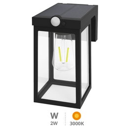 GSC Evolution Aplique solar LED Sorso 2W 3000K Negro con sensor de movimiento y crepuscular