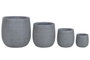 DKD Home Decor Set de 4 Maceteros de Magnesia y Fibra de Vidrio Gris Oscuro