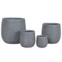 DKD Home Decor Set de 4 Maceteros de Magnesia y Fibra de Vidrio Gris Oscuro