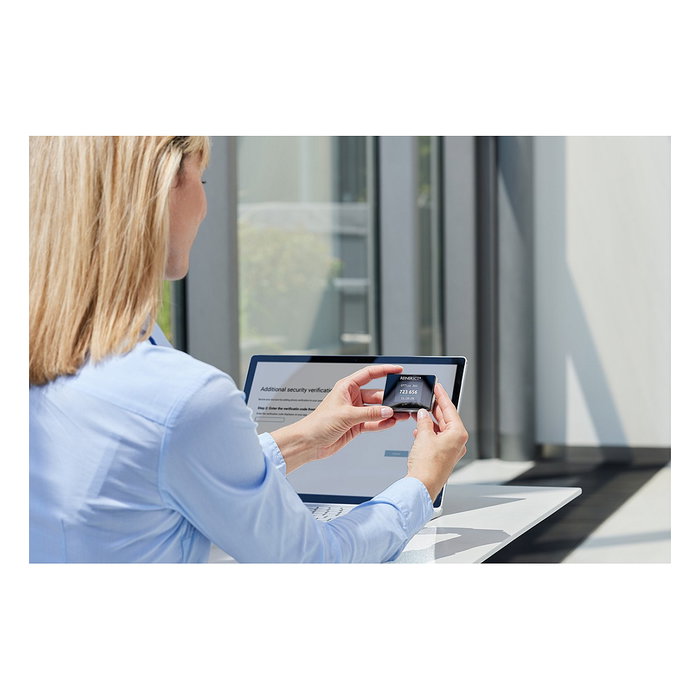 REINER SCT Authenticator mini Token de Seguridad con Pantalla TFT, Color Negro, Algoritmos SHA-1/256/512, Dimensiones 49 x 67.5 x 12.1 mm, Peso 78 g