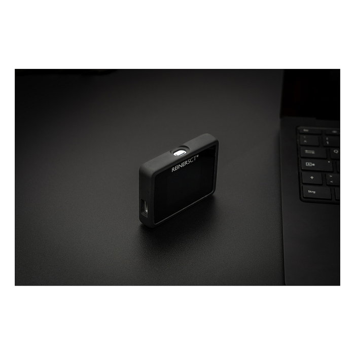 REINER SCT Authenticator mini Token de Seguridad con Pantalla TFT, Color Negro, Algoritmos SHA-1/256/512, Dimensiones 49 x 67.5 x 12.1 mm, Peso 78 g