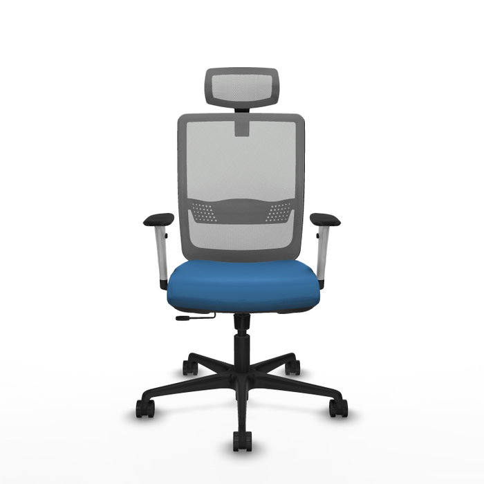 PIQUERAS Y CRESPO Silla de oficina Haches con mecanismo Sincro/Traslack, Azul claro y Gris