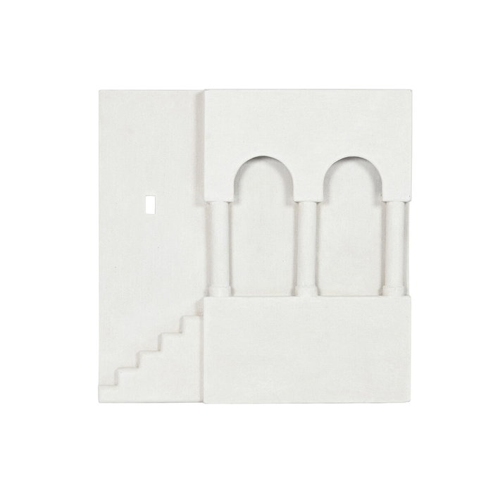 DKD Home Decor Decoración de Pared MDF Arcos Escalera 3D Blanco