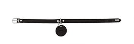 Hunter Collar Aalborg S-M Cuello:37-43 cm Negro Cuero de Vaca Robusto con Colgante