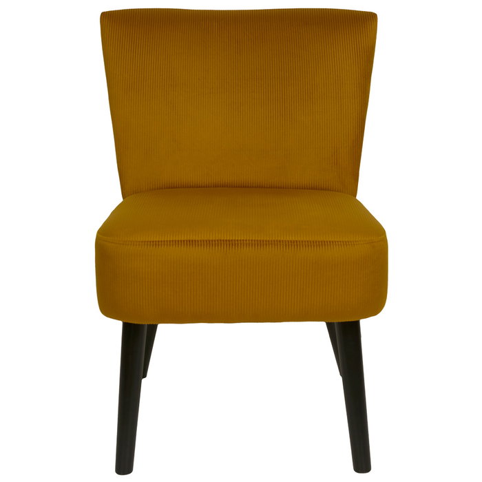 Home Deco Factory Silla Butaca Mostaza Giulia Colección Lounge Terciopelo Patas Metal 76cm