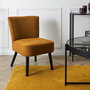 Home Deco Factory Silla Butaca Mostaza Giulia Colección Lounge Terciopelo Patas Metal 76cm