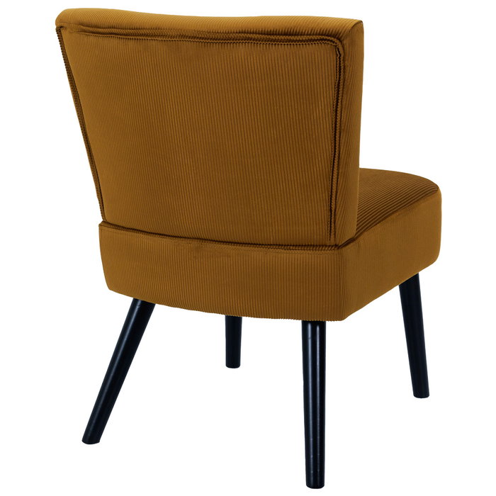 Home Deco Factory Silla Butaca Mostaza Giulia Colección Lounge Terciopelo Patas Metal 76cm