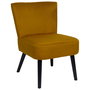 Home Deco Factory Silla Butaca Mostaza Giulia Colección Lounge Terciopelo Patas Metal 76cm