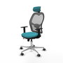 PIQUERAS Y CRESPO Silla de oficina Jorquera con mecanismo Sincro/Traslack, Tela Turquesa y Malla Gris