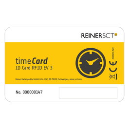 REINER SCT SCT timeCard Premium Chipkarte 100 DES, Tarjeta MIFARE DESFire EV3 Negro/Blanco/Amarillo 13.56 MHz IP65, Compatible con timeCard Terminal