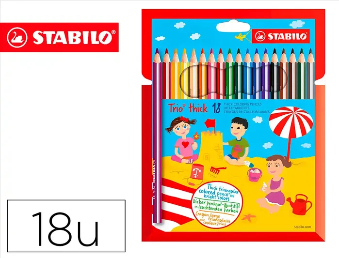 Stabilo Trio Lápices de Colores Multicolor 18 Unidades Stabilo Trio Lápices de Colores Multicolor 18 Unidades