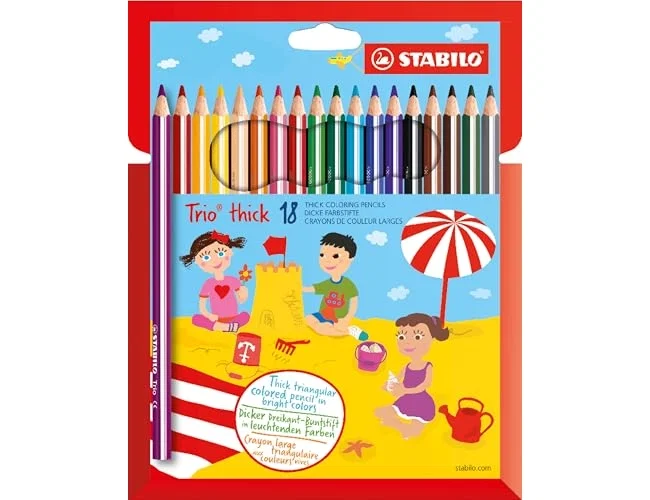 Stabilo Trio Lápices de Colores de Madera, 18 Unidades, Multicolor