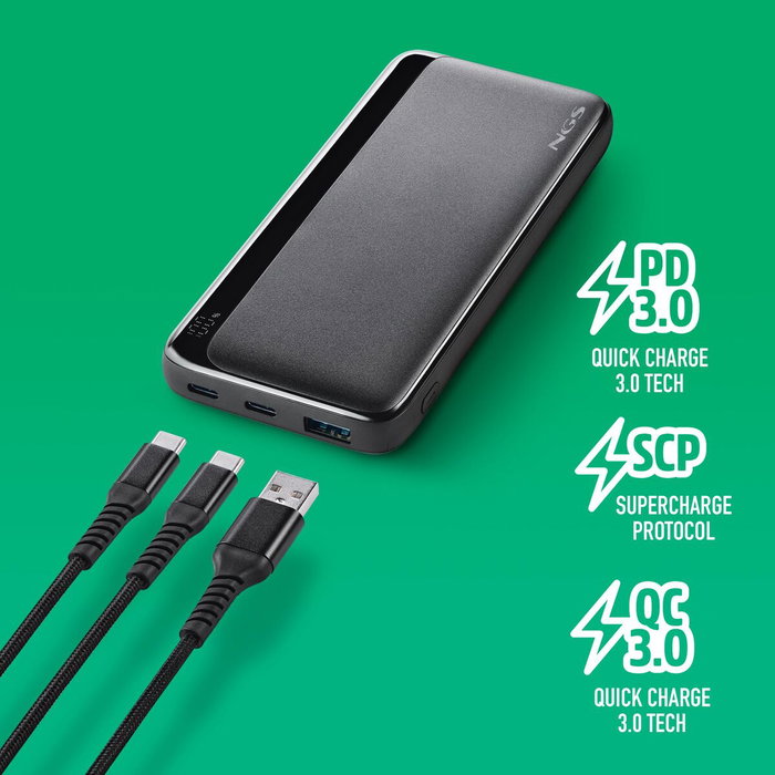 NGS Power Bank QUIZ 10 10000mAh 22,5W Negro