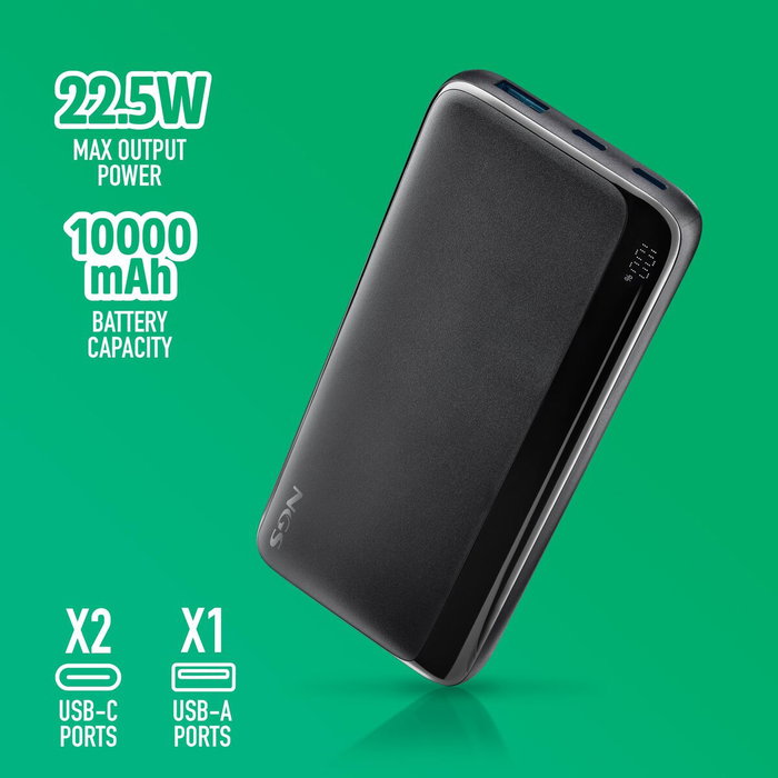 NGS Power Bank QUIZ 10 10000mAh 22,5W Negro