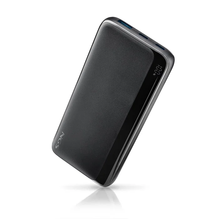 NGS QUIZ 10 Power Bank 10000 mAh Batería Externa Portátil con Carga Rápida 22.5W PD 3.0 QC 3.0, Pantalla LED, USB-C y USB-A, Color Negro