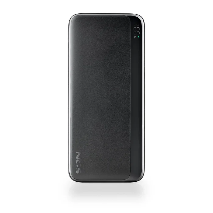 NGS QUIZ 10 Power Bank 10000 mAh Batería Externa Portátil con Carga Rápida 22.5W PD 3.0 QC 3.0, Pantalla LED, USB-C y USB-A, Color Negro
