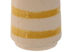 DKD Home Decor Jarrón Moderno Mostaza Crema Porcelana 10 x 25.5 x 11 cm (6 Unidades)